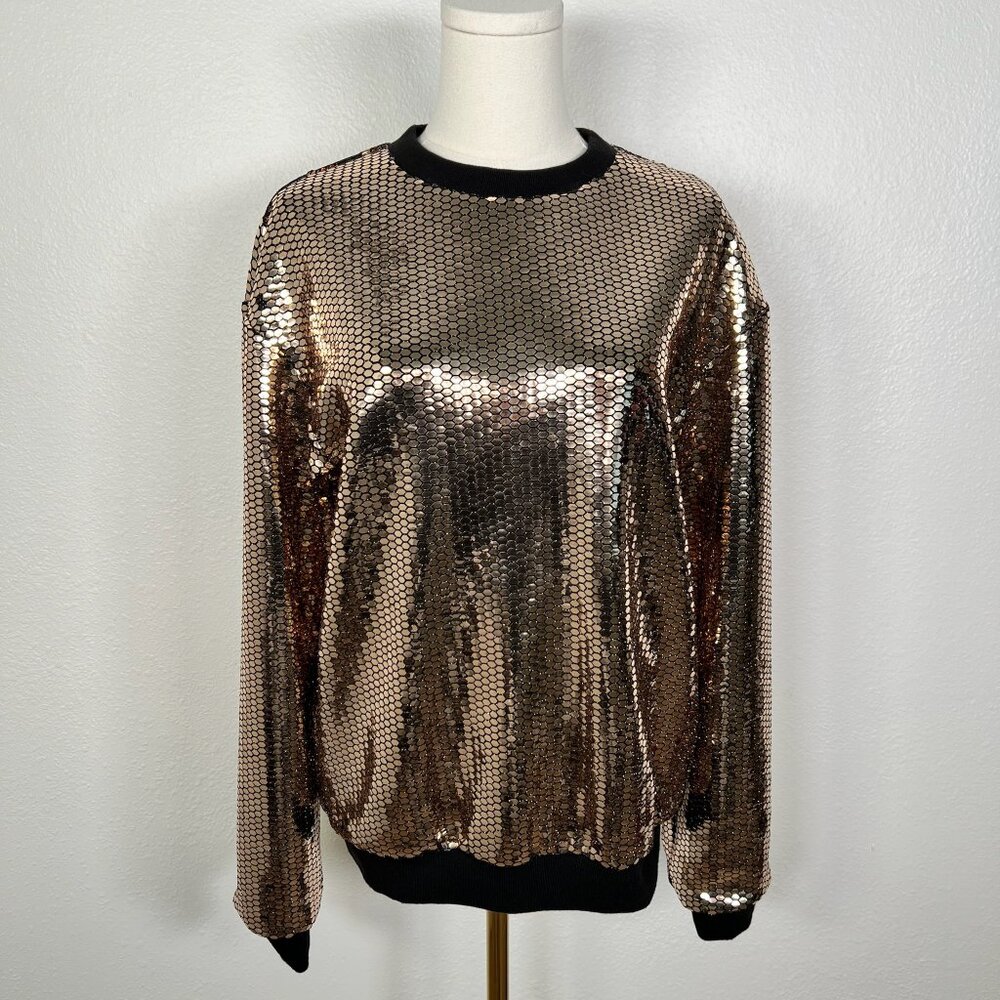 Ross Mayer Gold Sequin Top - Size S